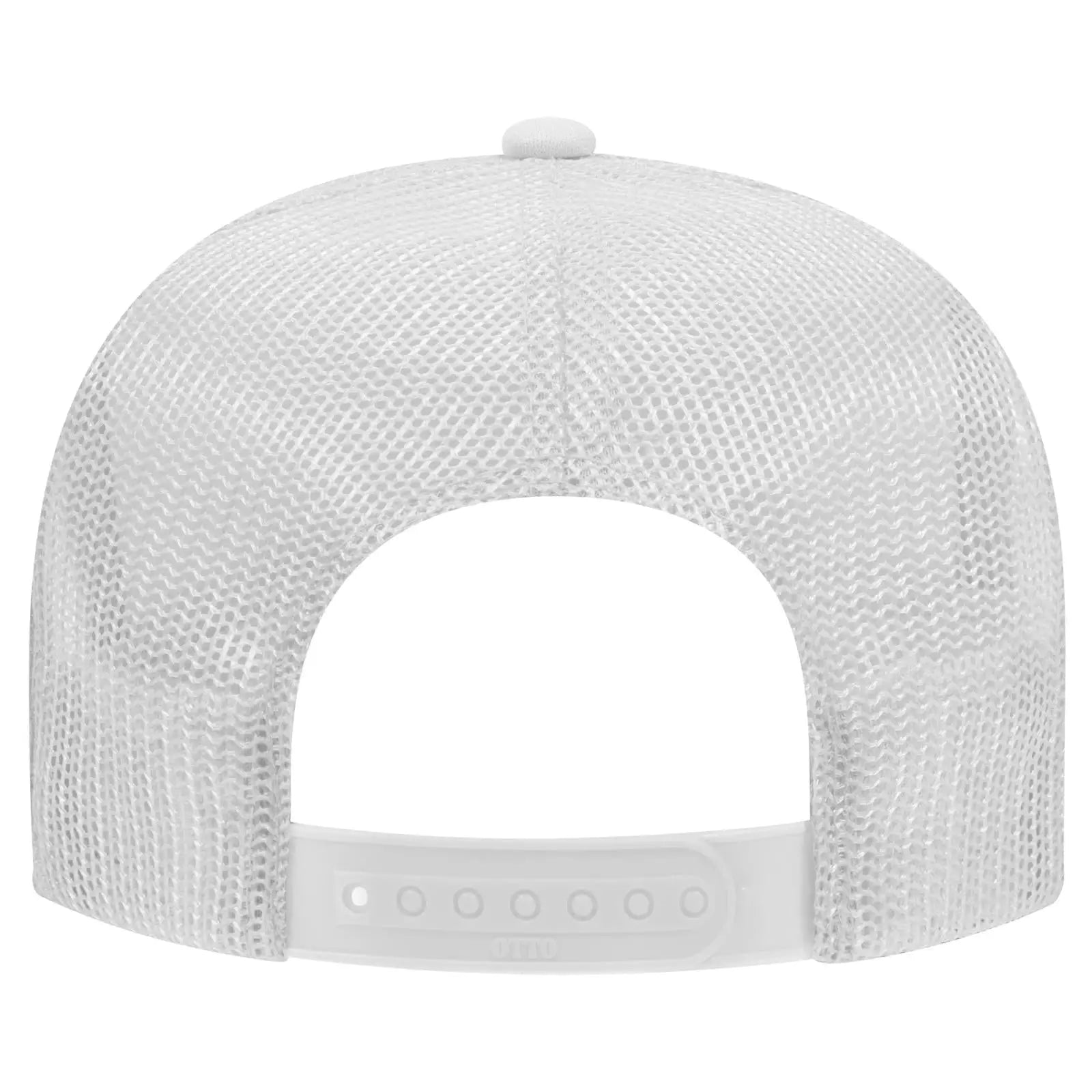 OTTO 39-165 5 Panel High Crown Mesh Back Trucker Cap - White