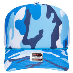 OTTO 39-165 Camouflage 5 Panel High Crown Mesh Back Trucker Cap - Sky Camo/Wht - Sky Camo/Wht / 6 1/2’’ - 7 5/8’’