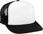 OTTO 39 165 Youth 5 Panel Foam High Crown Mesh Back Trucker Snapback Cap Black White Black Black White / Youth