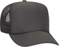 OTTO 39-165 Youth 5 Panel Foam High Crown Mesh Back Trucker Snapback Cap - Charcoal Gray - Dark Gray / Youth