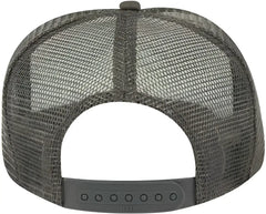 OTTO 39-165 Youth 5 Panel Foam High Crown Mesh Back Trucker Snapback Cap - Charcoal White Charcoal - Dark Gray White