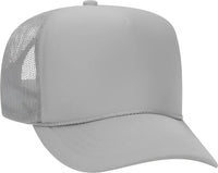 OTTO 39 165 Youth 5 Panel Foam High Crown Mesh Back Trucker Snapback Cap Gray Gray / Youth