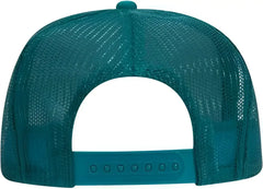 OTTO 39-165 Youth 5 Panel Foam High Crown Mesh Back Trucker Snapback Cap - Jade White Jade - Green White / Youth