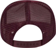 OTTO 39-165 Youth 5 Panel Foam High Crown Mesh Back Trucker Snapback Cap - Maroon - Maroon / Youth