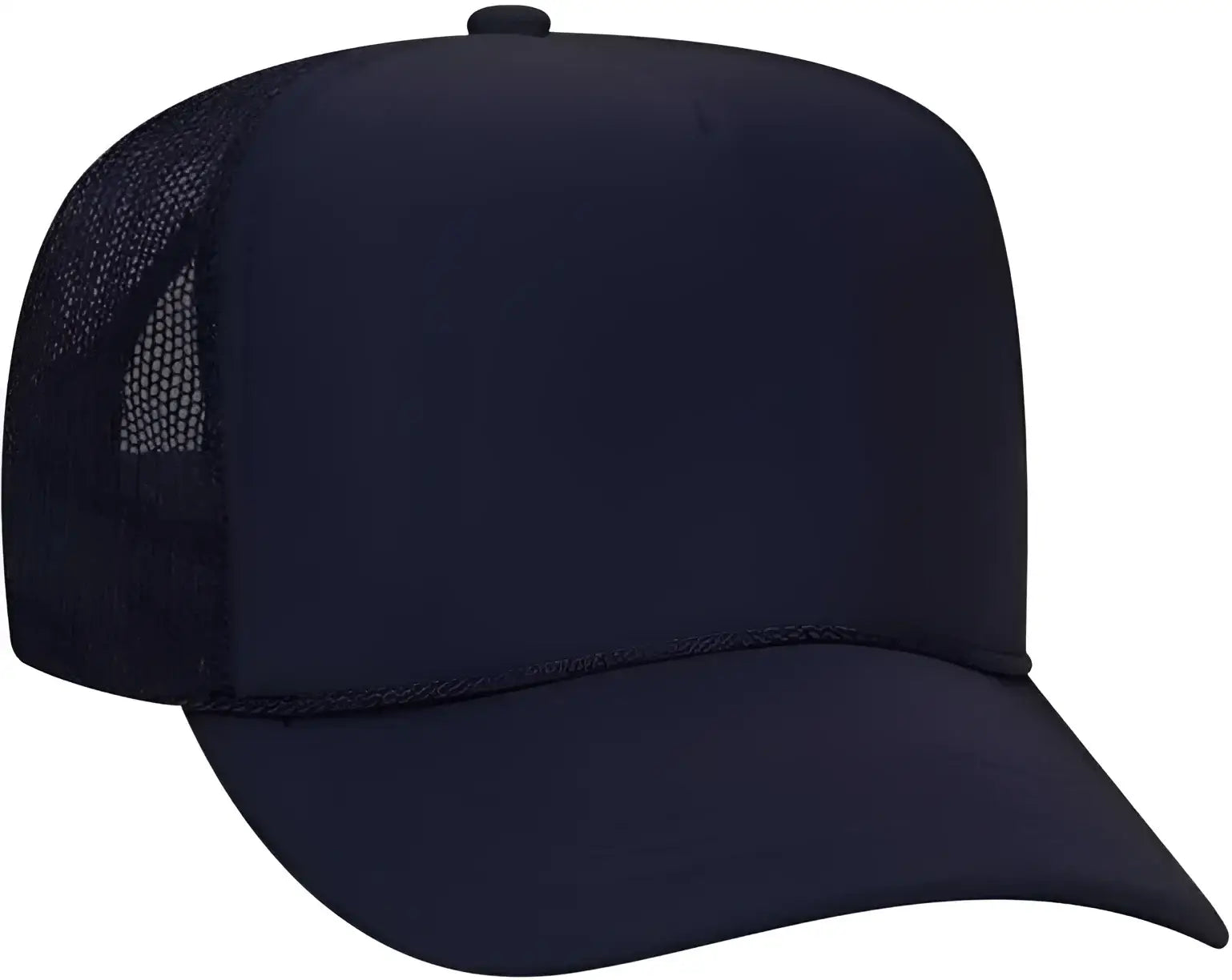 OTTO 39-165 Youth 5 Panel Foam High Crown Mesh Back Trucker Snapback Cap - Navy - Navy / Youth