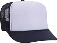 OTTO 39 165 Youth 5 Panel Foam High Crown Mesh Back Trucker Snapback Cap Navy White Navy Navy White / Youth
