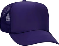 OTTO 39 165 Youth 5 Panel Foam High Crown Mesh Back Trucker Snapback Cap Purple Purple / Youth