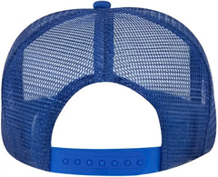 OTTO 39-165 Youth 5 Panel Foam High Crown Mesh Back Trucker Snapback Cap - Royal White Royal - Royal White / Youth