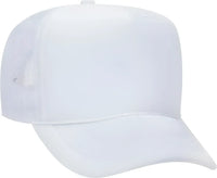 OTTO 39 165 Youth 5 Panel Foam High Crown Mesh Back Trucker Snapback Cap White White / Youth