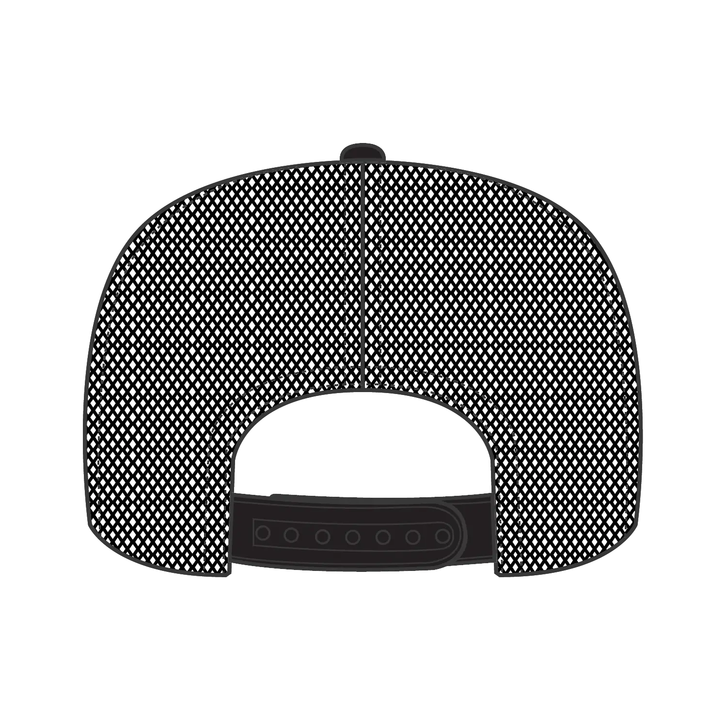 OTTO 39-166 5 Panel High Crown Air Mesh Back Trucker Cap - Black - Black / 7 3/8’’ - 7 5/8’’