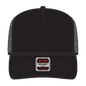 OTTO 39-166 5 Panel High Crown Air Mesh Back Trucker Cap - Black - Black / 7 3/8’’ - 7 5/8’’