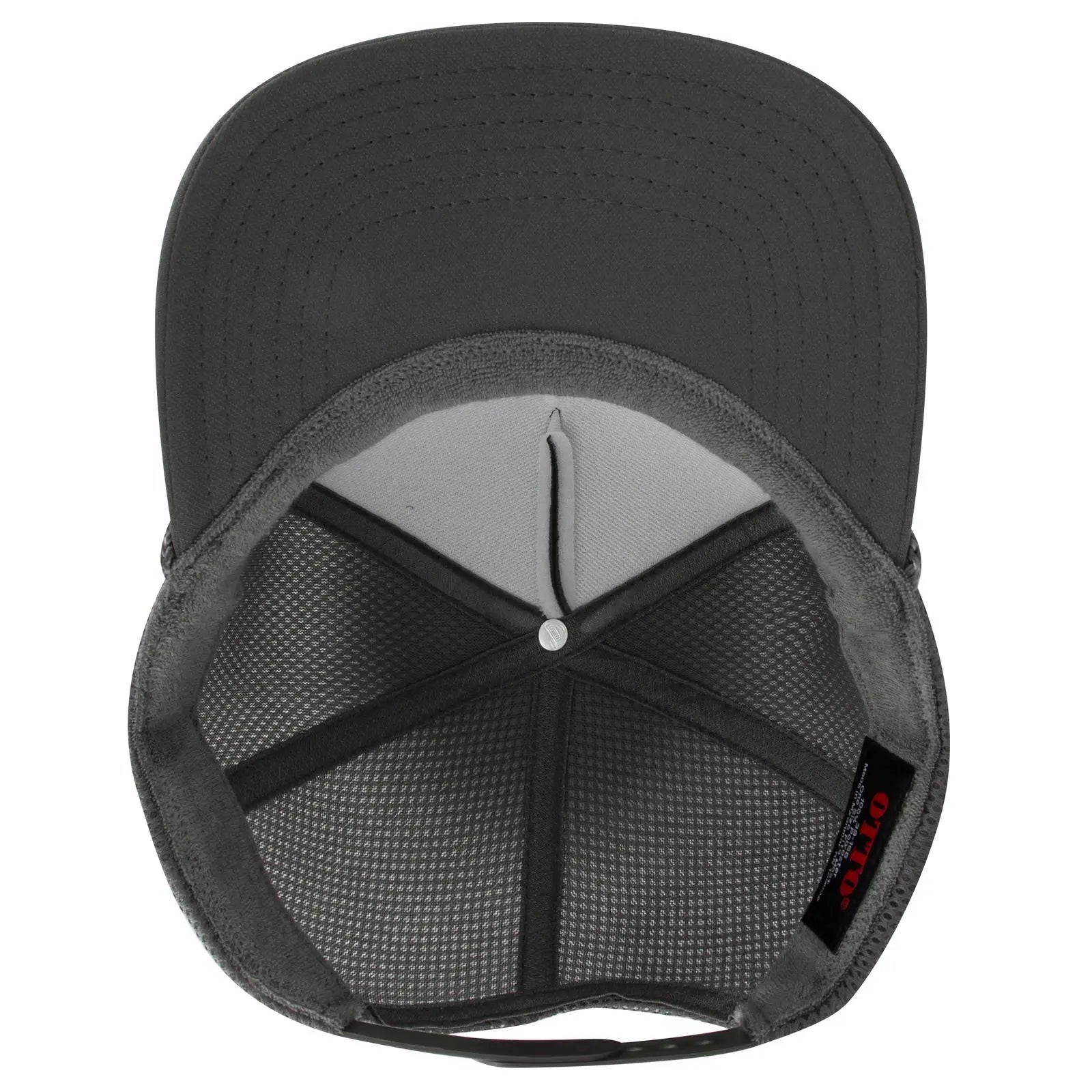 OTTO 39-166 5 Panel High Crown Air Mesh Back Trucker Cap - Char. Gray - Char. Gray / 7 3/8’’ - 7 5/8’’