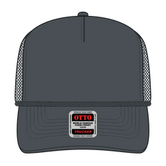 OTTO 39-166 5 Panel High Crown Air Mesh Back Trucker Cap - Char. Gray - Char. Gray / 7 3/8’’ - 7 5/8’’