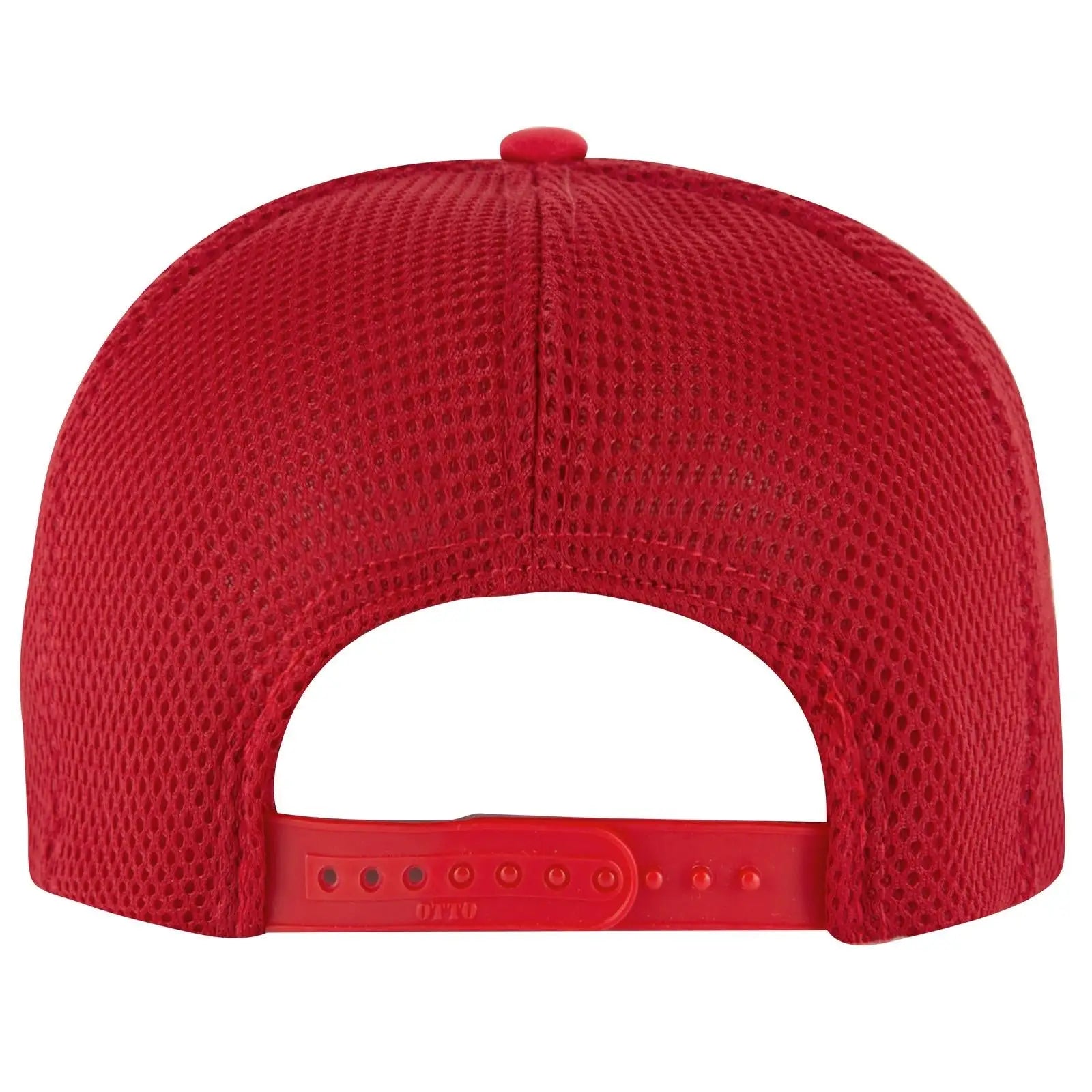 OTTO 39-166 5 Panel High Crown Air Mesh Back Trucker Cap - Red - Red / 7 3/8’’ - 7 5/8’’
