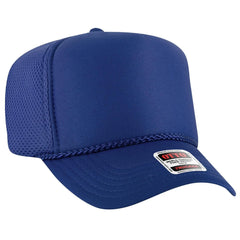 OTTO 39-166 5 Panel High Crown Air Mesh Back Trucker Cap - Royal - Royal / 7 3/8’’ - 7 5/8’’