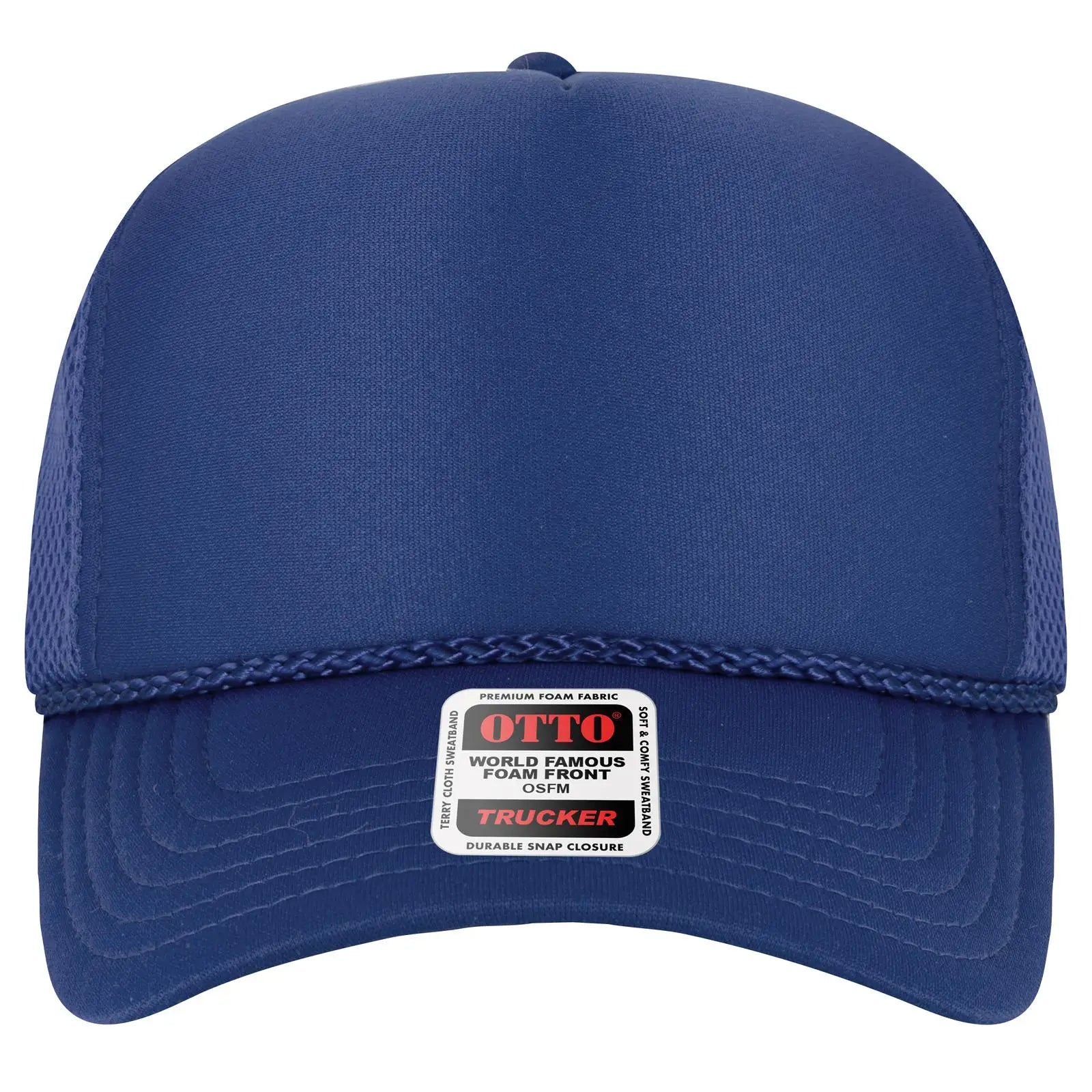 OTTO 39-166 5 Panel High Crown Air Mesh Back Trucker Cap - Royal - Royal / 7 3/8’’ - 7 5/8’’