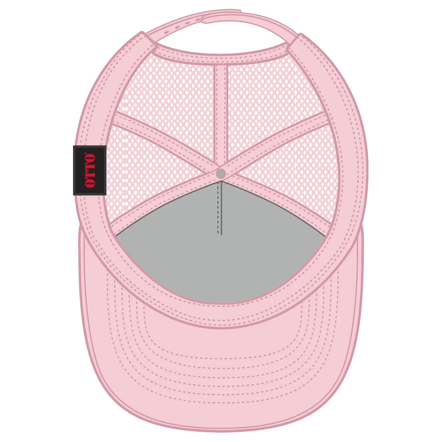 OTTO 39-166 5 Panel High Crown Air Mesh Back Trucker Cap - Soft Pink - Soft Pink / 7 3/8’’ - 7 5/8’’