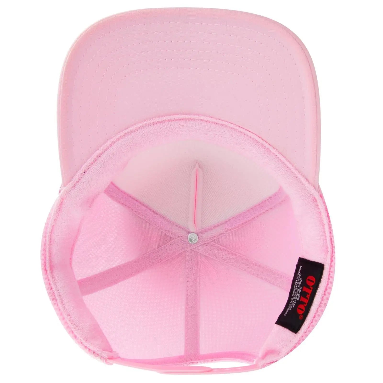 OTTO 39-166 5 Panel High Crown Air Mesh Back Trucker Cap - Soft Pink - Soft Pink / 7 3/8’’ - 7 5/8’’