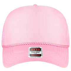 OTTO 39-166 5 Panel High Crown Air Mesh Back Trucker Cap - Soft Pink - Soft Pink / 7 3/8’’ - 7 5/8’’