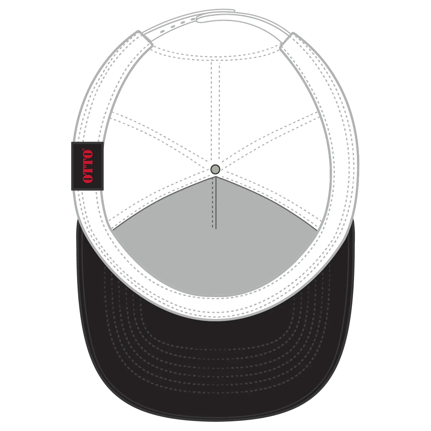 OTTO 39-166 5 Panel High Crown Circle Mesh Back Trucker Cap - Blk/Blk/Wht - Blk/Blk/Wht / 7 3/8’’ - 7 5/8’’