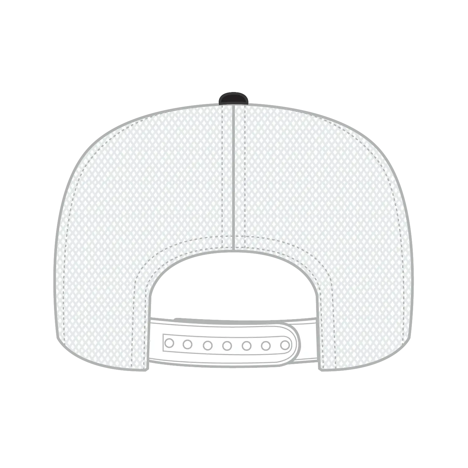 OTTO 39-166 5 Panel High Crown Circle Mesh Back Trucker Cap - Blk/Blk/Wht - Blk/Blk/Wht / 7 3/8’’ - 7 5/8’’