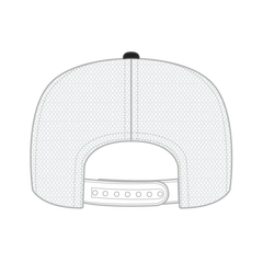 OTTO 39-166 5 Panel High Crown Circle Mesh Back Trucker Cap - Blk/Blk/Wht - Blk/Blk/Wht / 7 3/8’’ - 7 5/8’’