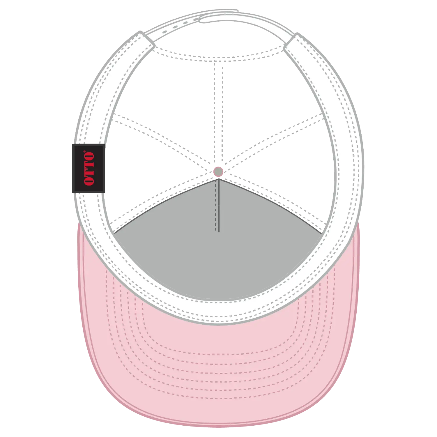 OTTO 39-166 5 Panel High Crown Circle Mesh Back Trucker Cap - S.Pnk/S.Pnk/Wht - S.Pnk/S.Pnk/Wht / 7 3/8’’ - 7 5/8’’