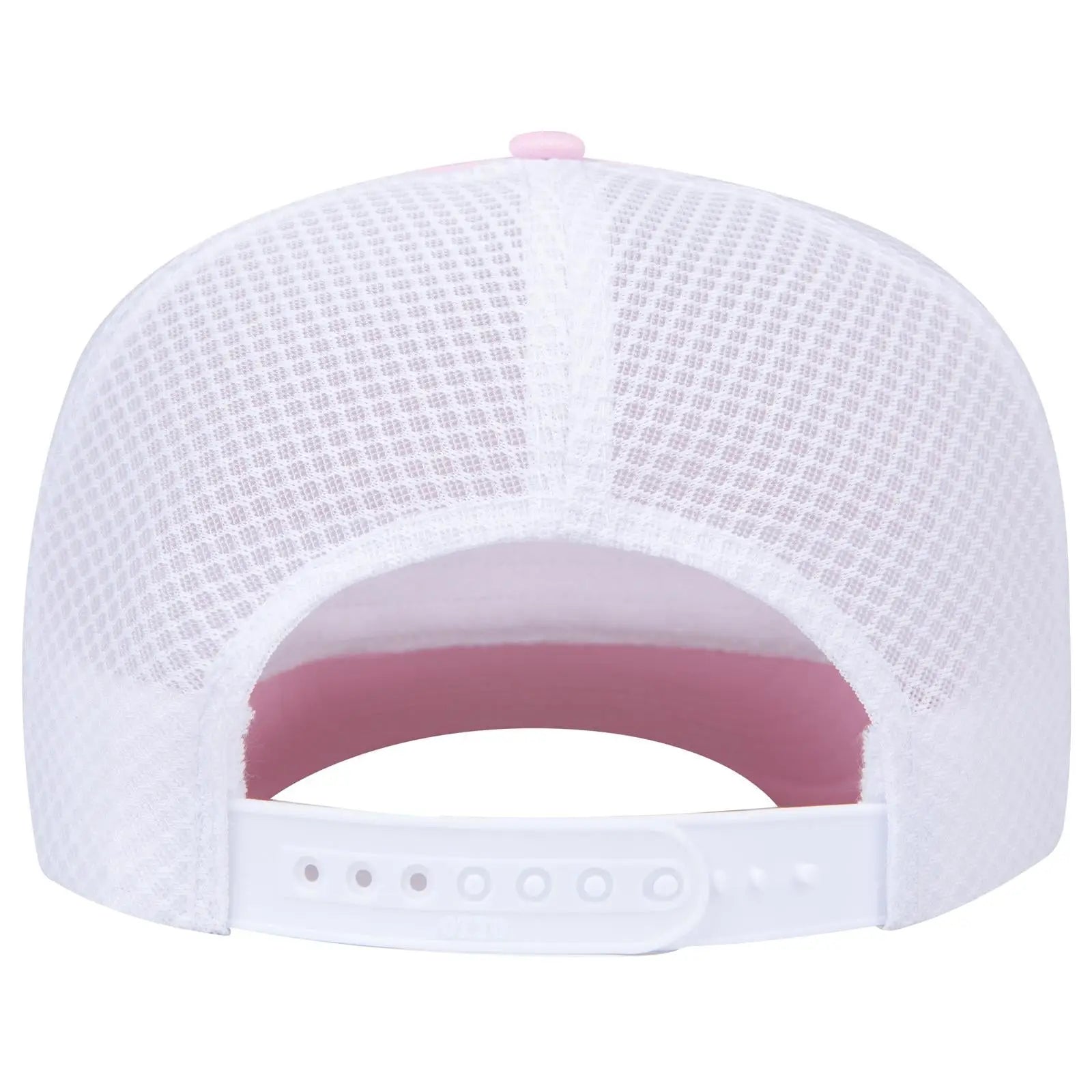 OTTO 39-166 5 Panel High Crown Circle Mesh Back Trucker Cap - S.Pnk/S.Pnk/Wht - S.Pnk/S.Pnk/Wht / 7 3/8’’ - 7 5/8’’