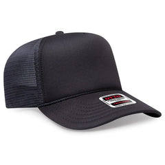 OTTO 39-167 ’OTTO Comfy Fit’ 5 Panel High Crown Mesh Back Trucker Cap - Black - Black / 7 3/8’’ - 7 5/8’’
