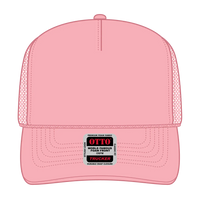 OTTO 39-167 ’OTTO Comfy Fit’ 5 Panel High Crown Mesh Back Trucker Cap - Pink - Pink / 7 3/8’’ - 7 5/8’’