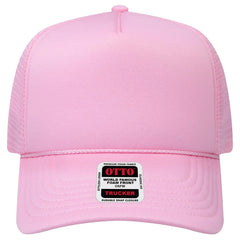 OTTO 39-167 ’OTTO Comfy Fit’ 5 Panel High Crown Mesh Back Trucker Cap - Pink - Pink / 7 3/8’’ - 7 5/8’’