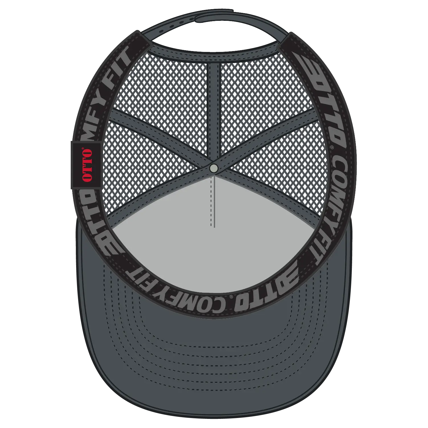 OTTO 39-167 ’OTTO Comfy Fit’ 5 Panel High Crown Mesh Back Trucker Cap - Char. Gray - Char. Gray / 7 3/8’’ - 7 5/8’’