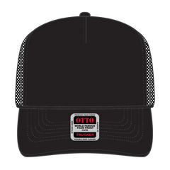 OTTO 39-167 ’OTTO Comfy Fit’ 5 Panel High Crown Mesh Back Trucker Cap - Black - Black / 7 3/8’’ - 7 5/8’’