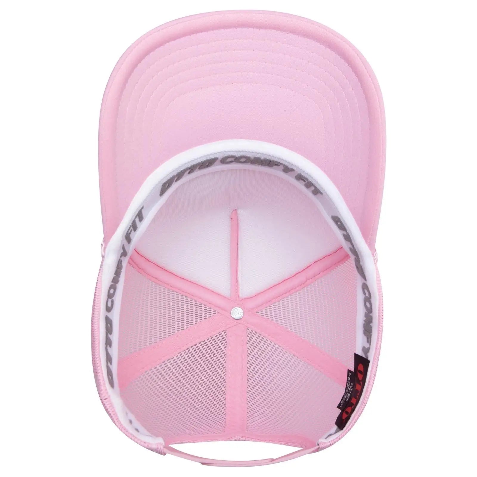 OTTO 39-167 ’OTTO Comfy Fit’ 5 Panel High Crown Mesh Back Trucker Cap - Pink - Pink / 7 3/8’’ - 7 5/8’’