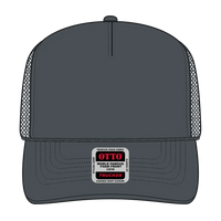 OTTO 39-167 ’OTTO Comfy Fit’ 5 Panel High Crown Mesh Back Trucker Cap - Char. Gray - Char. Gray / 7 3/8’’ - 7 5/8’’