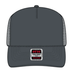 OTTO 39-167 ’OTTO Comfy Fit’ 5 Panel High Crown Mesh Back Trucker Cap - Char. Gray - Char. Gray / 7 3/8’’ - 7 5/8’’