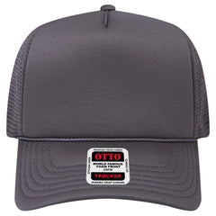 OTTO 39-167 ’OTTO Comfy Fit’ 5 Panel High Crown Mesh Back Trucker Cap - Char. Gray - Char. Gray / 7 3/8’’ - 7 5/8’’