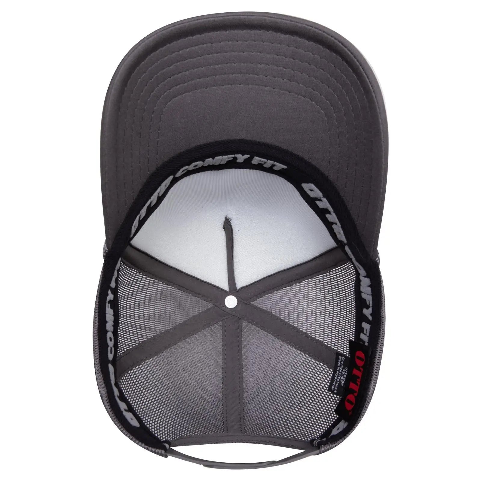 OTTO 39-167 ’OTTO Comfy Fit’ 5 Panel High Crown Mesh Back Trucker Cap - Char. Gray - Char. Gray / 7 3/8’’ - 7 5/8’’