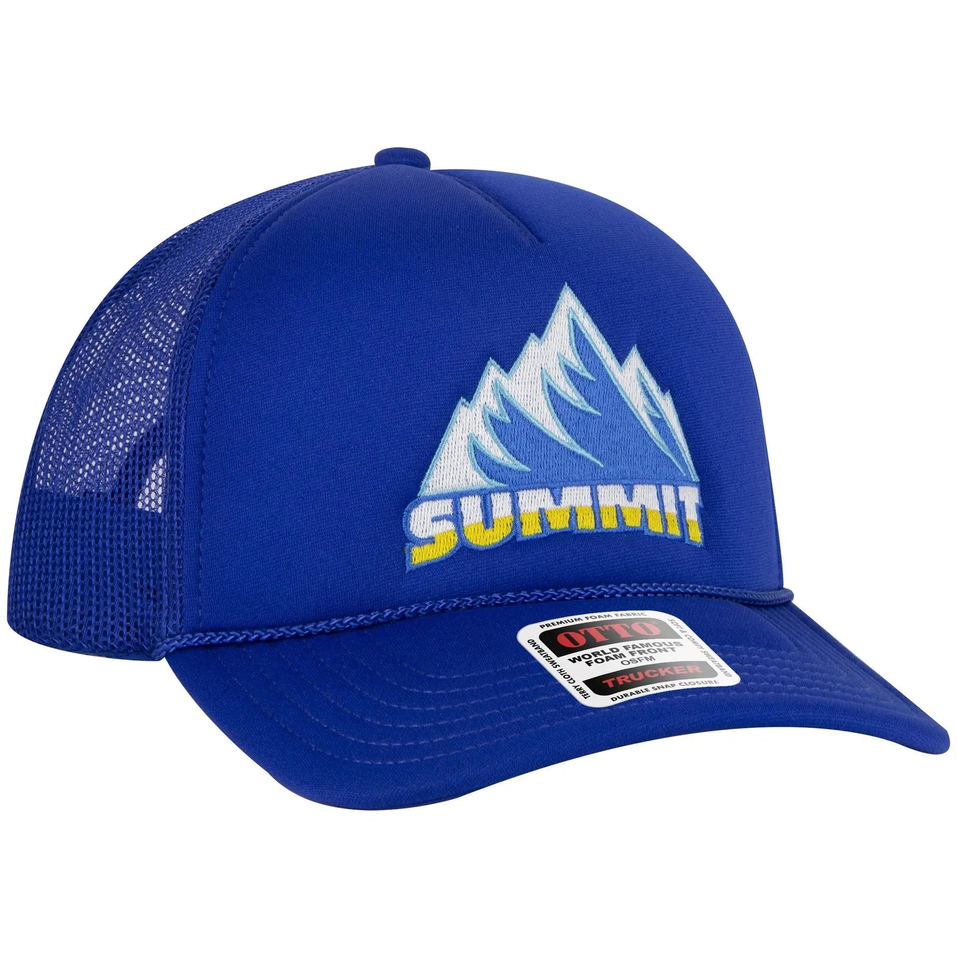 OTTO 39102-1 5 Panel Low Profile Mesh Back Trucker Cap - Black - Black / 7 3/8’’ - 7 5/8’’