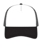 OTTO 39102-1 5 Panel Low Profile Mesh Back Trucker Cap - Blk/Wht/Blk - Blk/Wht/Blk / 7 3/8’’ - 7 5/8’’