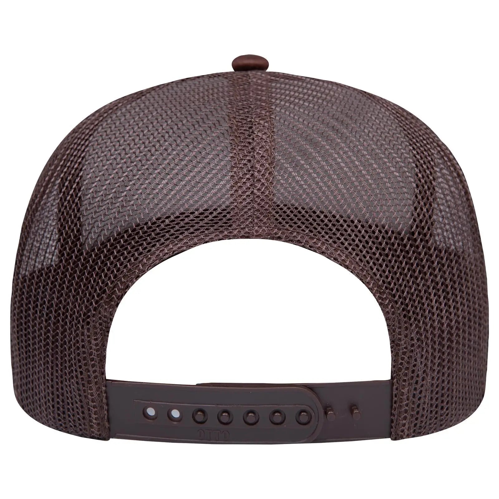 OTTO 39102-1 5 Panel Low Profile Mesh Back Trucker Cap - Brown - Brown / 7 3/8’’ - 7 5/8’’