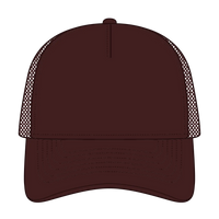 OTTO 39102-1 5 Panel Low Profile Mesh Back Trucker Cap - Brown - Brown / 7 3/8’’ - 7 5/8’’