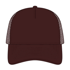 OTTO 39102-1 5 Panel Low Profile Mesh Back Trucker Cap - Brown - Brown / 7 3/8’’ - 7 5/8’’
