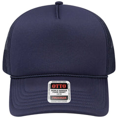OTTO 39102-1 5 Panel Low Profile Mesh Back Trucker Cap - Navy - Navy / 7 3/8’’ - 7 5/8’’