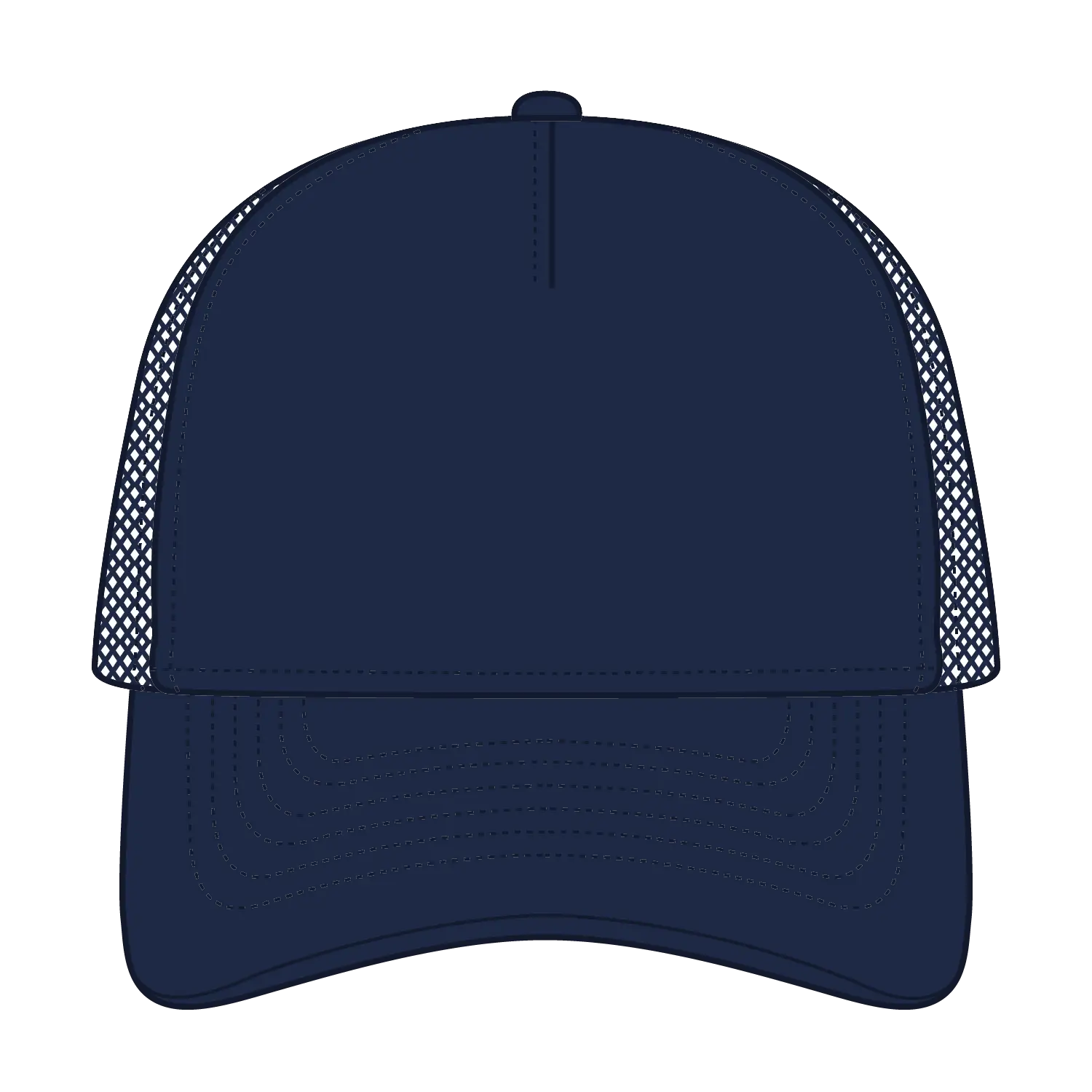 OTTO 39102-1 5 Panel Low Profile Mesh Back Trucker Cap - Navy - Navy / 7 3/8’’ - 7 5/8’’