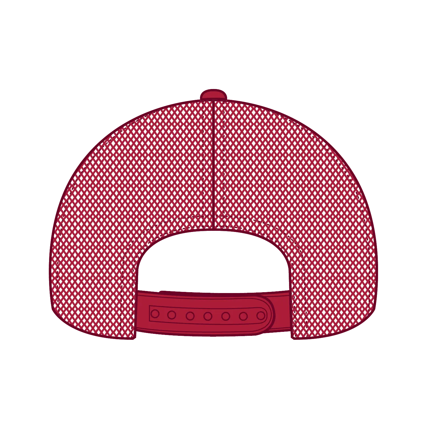 OTTO 39102-1 5 Panel Low Profile Mesh Back Trucker Cap - Red - Red / 7 3/8’’ - 7 5/8’’