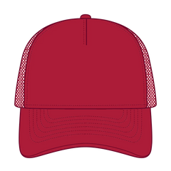 OTTO 39102-1 5 Panel Low Profile Mesh Back Trucker Cap - Red - Red / 7 3/8’’ - 7 5/8’’