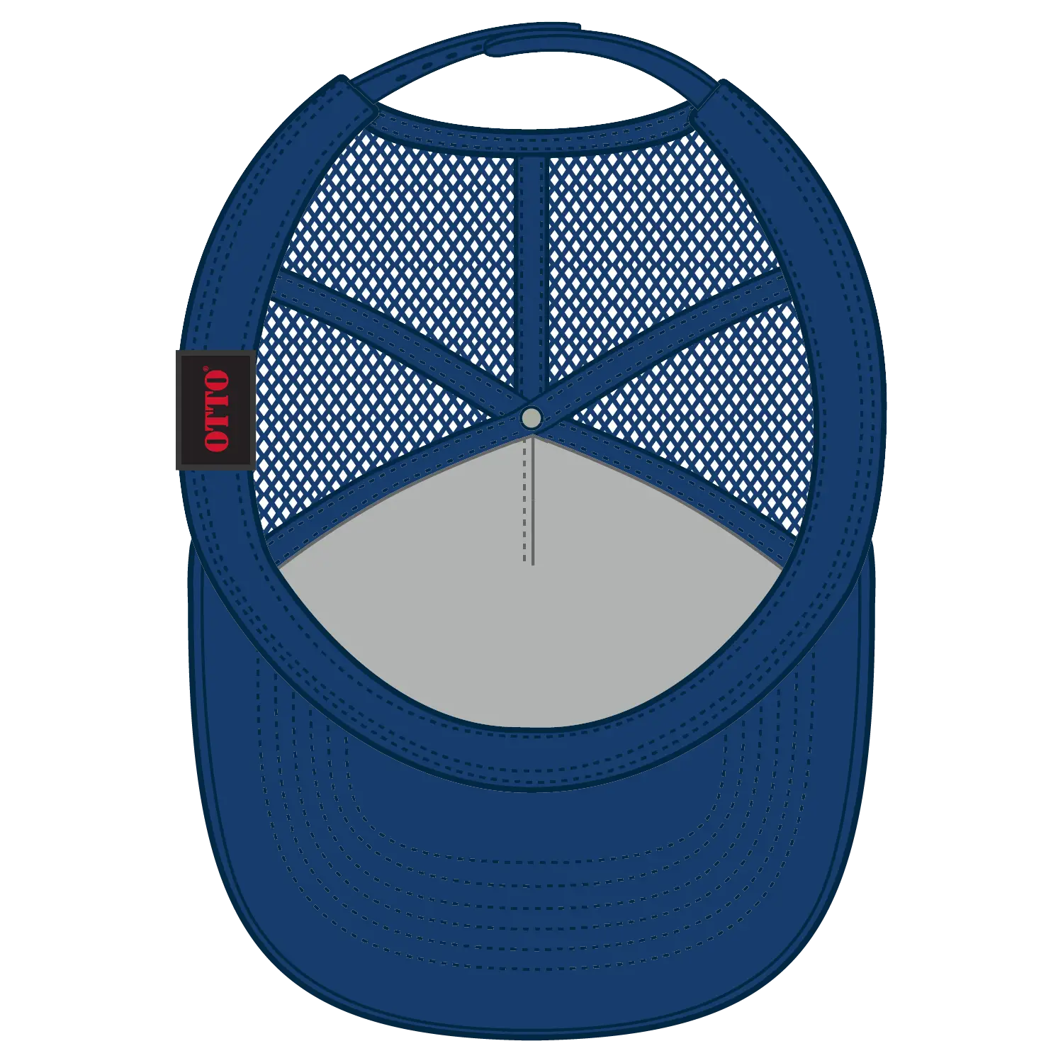 OTTO 39102-1 5 Panel Low Profile Mesh Back Trucker Cap - Royal - Royal / 7 3/8’’ - 7 5/8’’