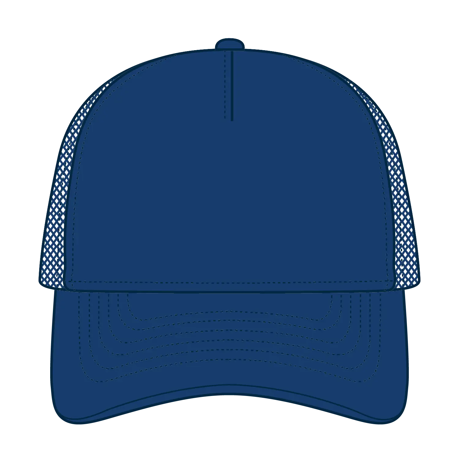 OTTO 39102-1 5 Panel Low Profile Mesh Back Trucker Cap - Royal - Royal / 7 3/8’’ - 7 5/8’’