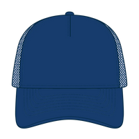 OTTO 39102-1 5 Panel Low Profile Mesh Back Trucker Cap - Royal - Royal / 7 3/8’’ - 7 5/8’’